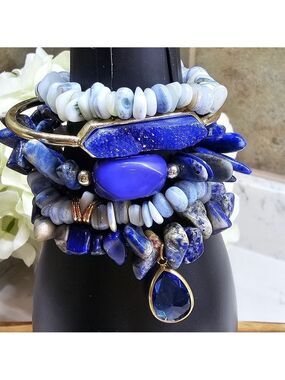 Druzy Dreams Stack Bracelets Set In Blue
